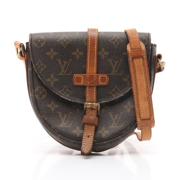 Louis Vuitton Chantilly PM Shoulder Bag Leather Monogram Brown - Picture 1 of 7